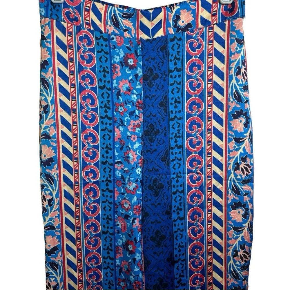 Zara Pants Satin Effect Boho Wide Leg Floral Print Pants Women’s Size XS - Picture 6 of 16